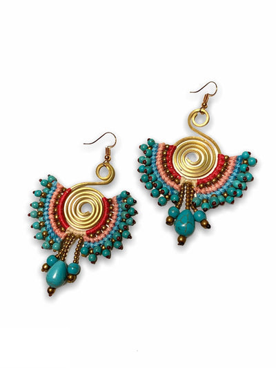 Tribal Peruvian Spiral Earrings